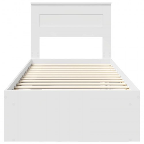 Sengestel hvid 75 x 190 cm med hovedgærde