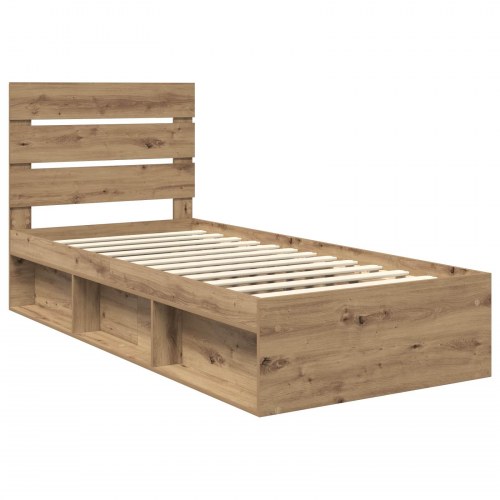 Sengestel i artisan eg 100 x 200 cm med hovedgærde