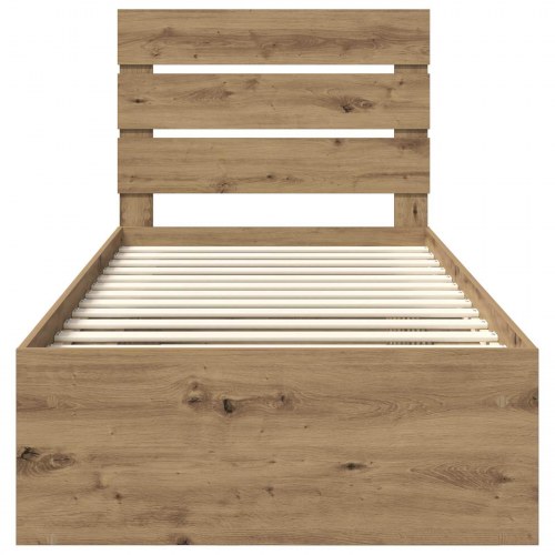 Sengestel i artisan eg 100 x 200 cm med hovedgærde