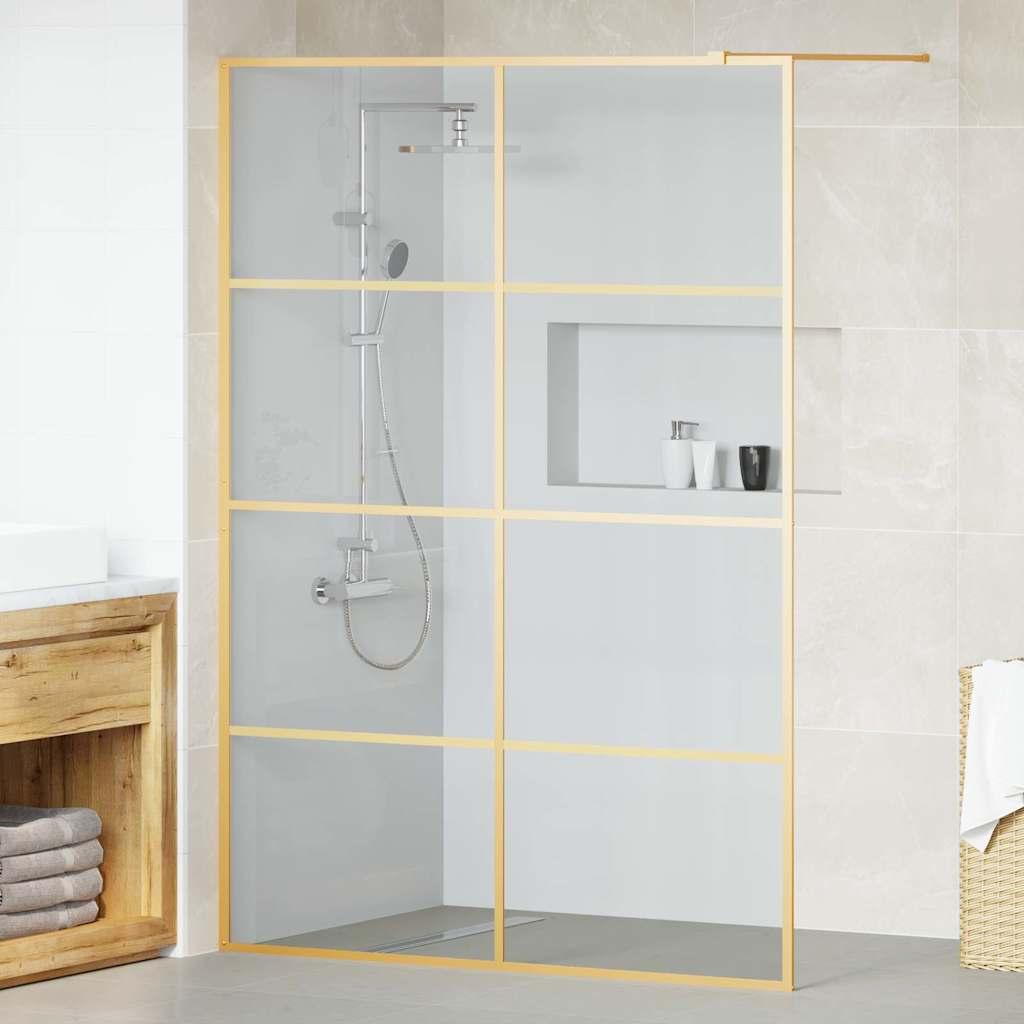 Walk-in brusevæg i guld - 140 × 195 cm hærdet glas billede