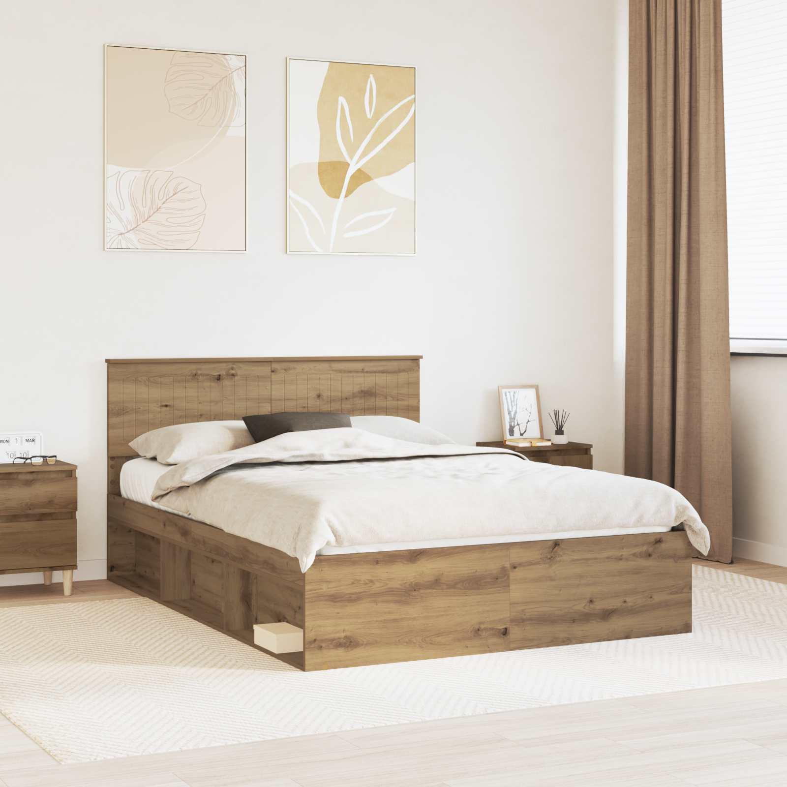 Sengestel Artisan eg 135 x 190 cm Massiv fyrretræ billede