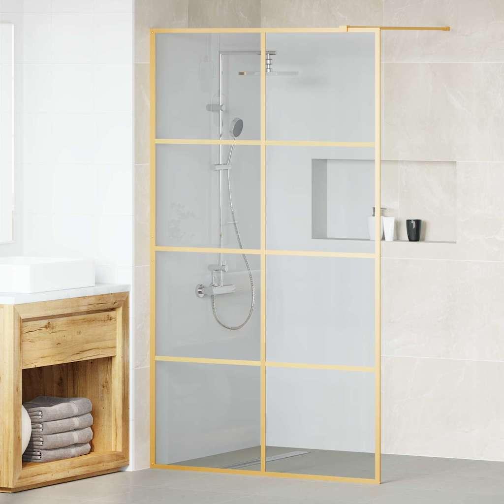 Walk-in brusevæg i guld - 115 × 195 cm hærdet glas billede