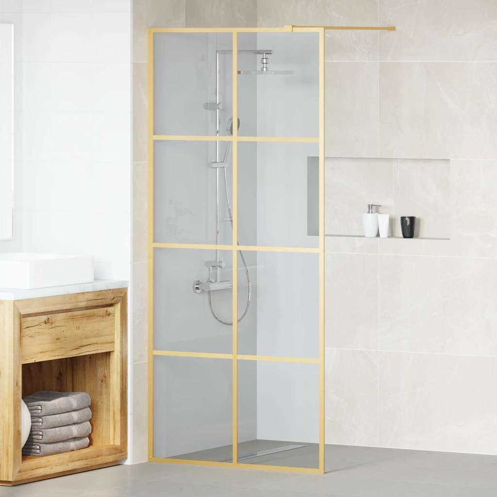 Walk-in brusevæg i guld - 90 × 195 cm hærdet glas billede