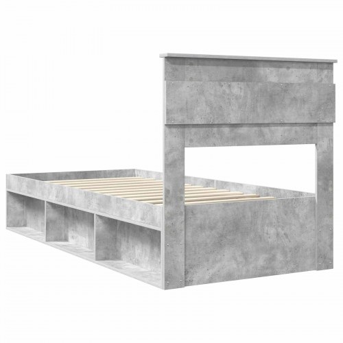 Sengestel i beton grå 90 x 190 cm med lameller