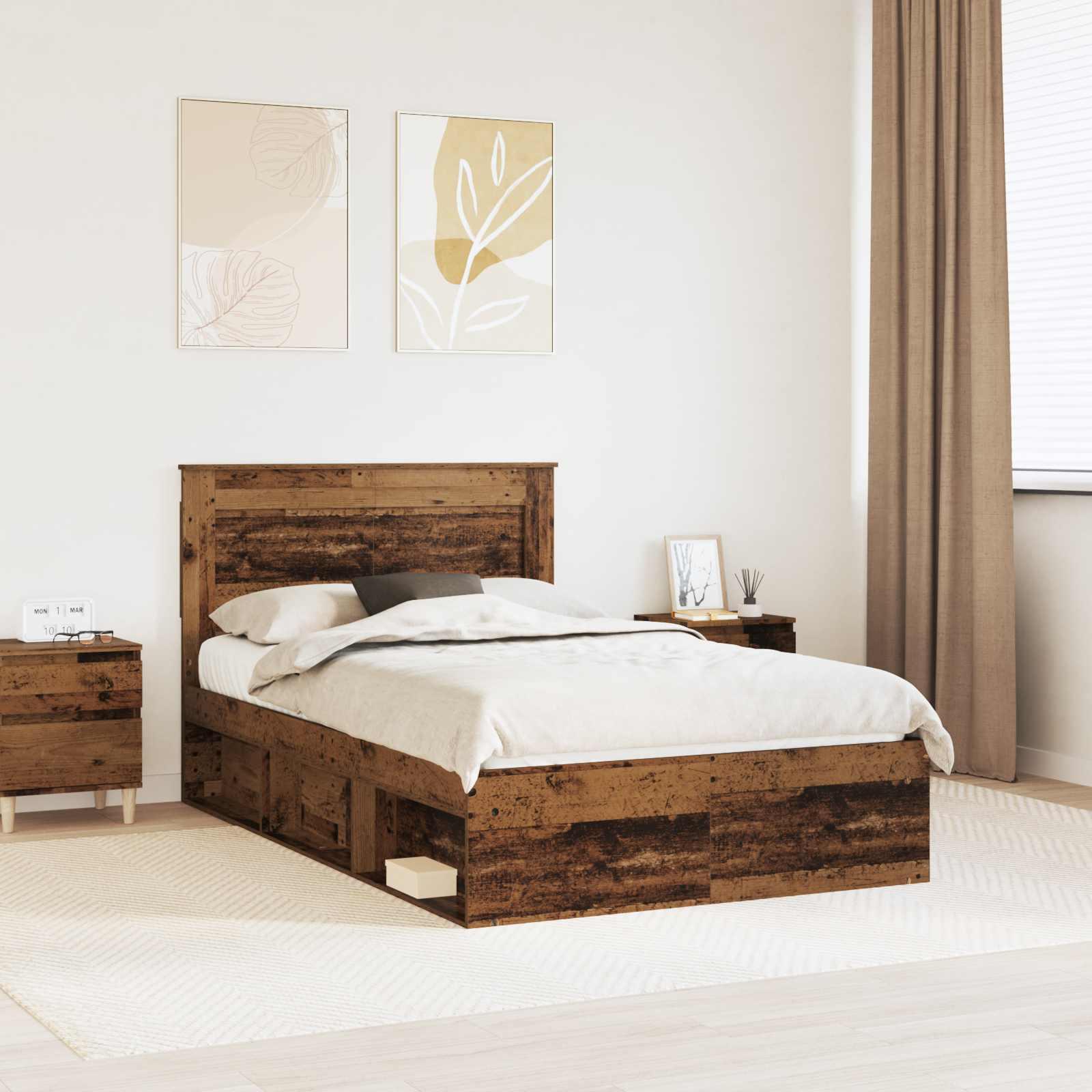 Sengestel Gammelt træ 120 x 190 cm Massiv fyrretræ billede