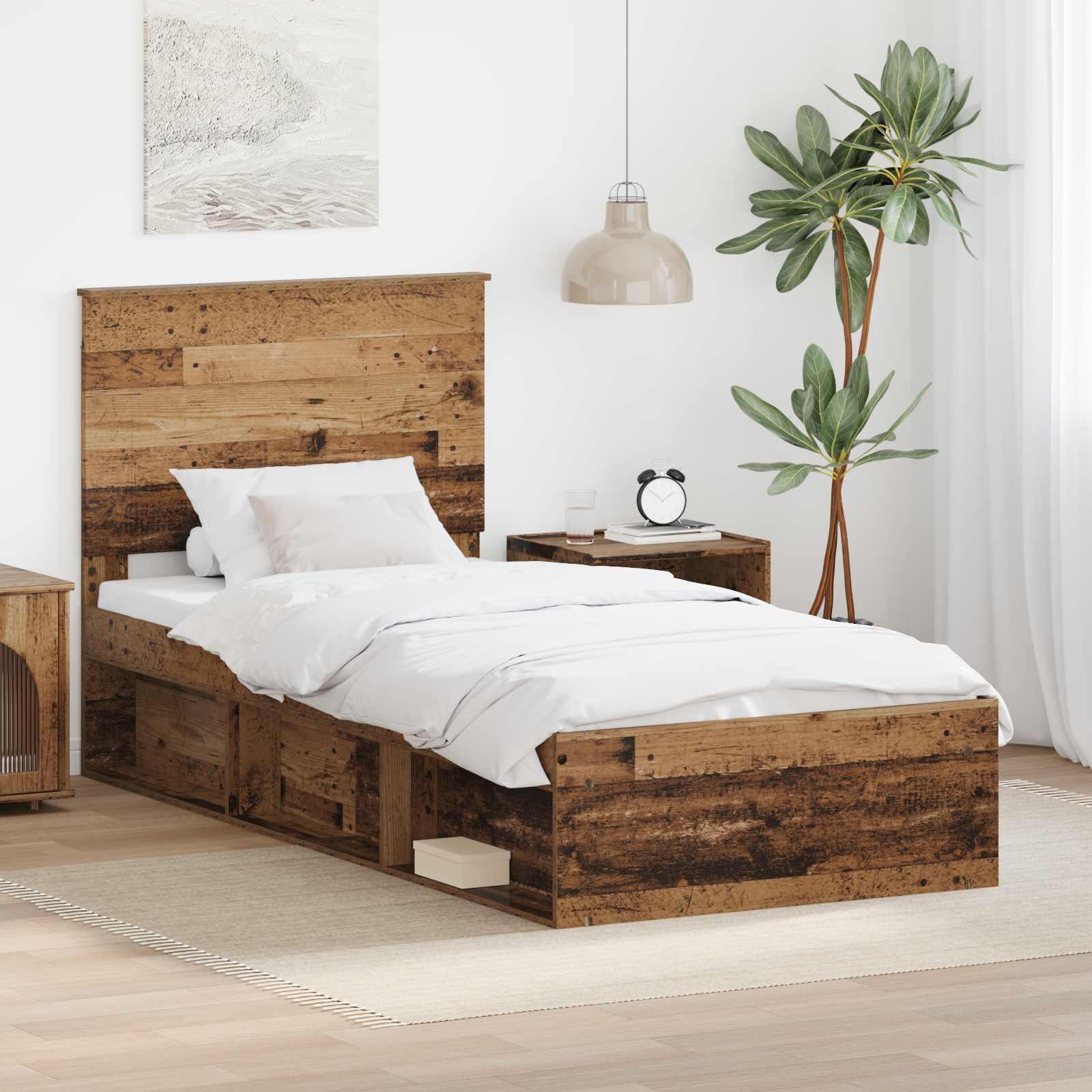 Sengestel Gammelt træ 75 x 190 cm Massiv fyrretræ billede