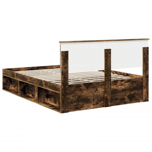 Sengestel røget eg 140 x 190 cm