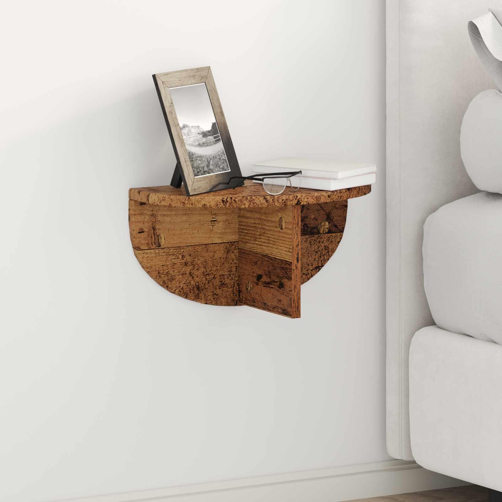 Væghylde 2 stk Gammelt træ 38 x 19 x 19 cm Konstrueret træ billede