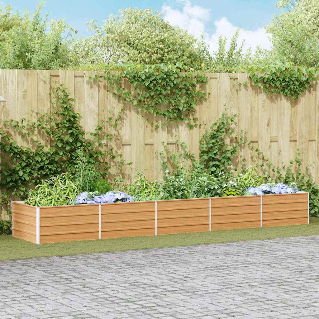 Højbed Lys Brun 400 x 80 x 45 cm Galvaniseret stål billede