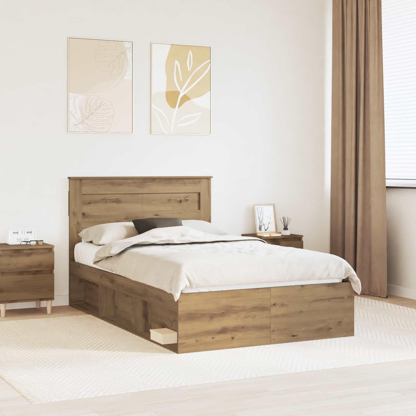 Sengestel Artisan eg 120 x 190 cm Massiv fyrretræ billede