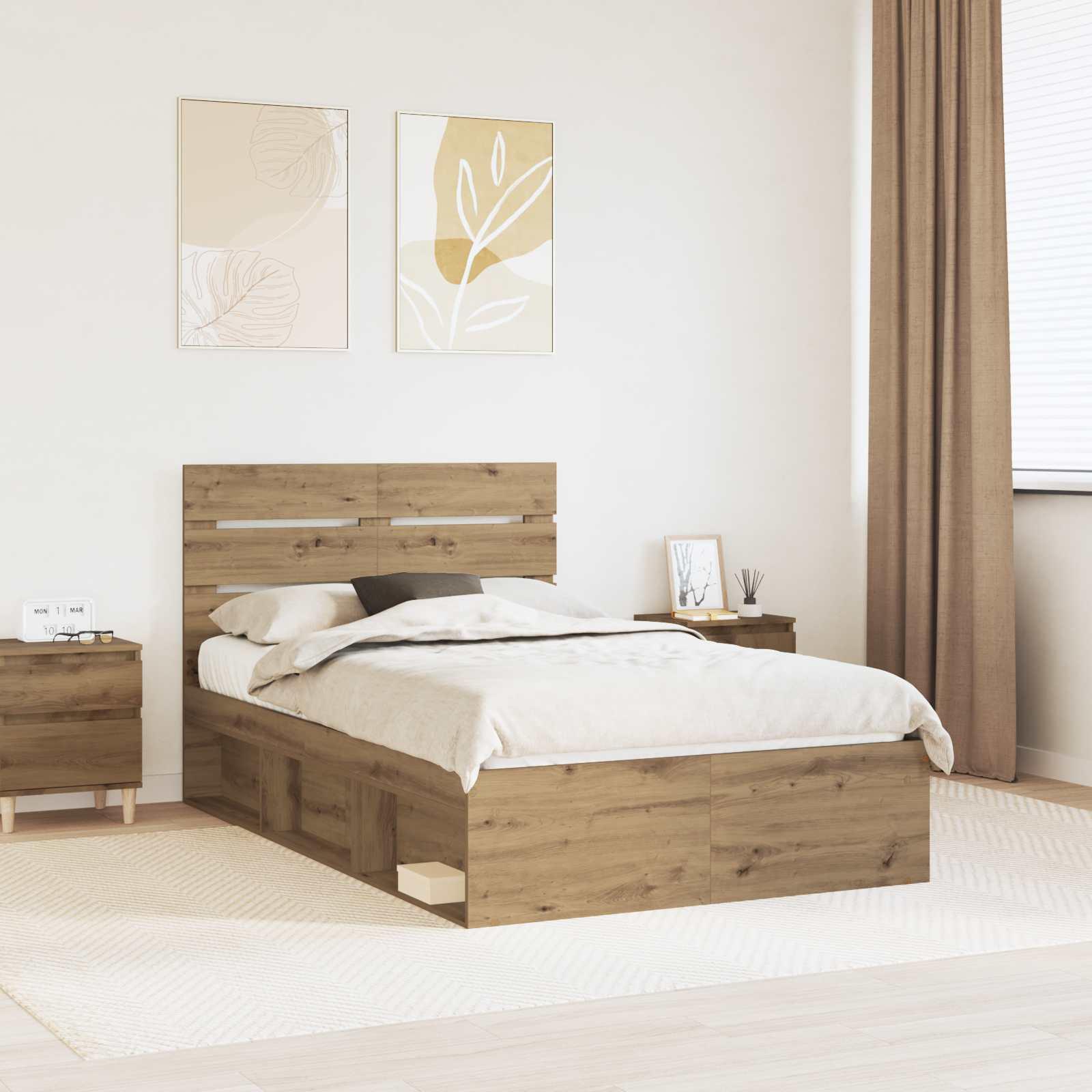 Sengestel Artisan eg 135 x 190 cm Massiv fyrretræ billede