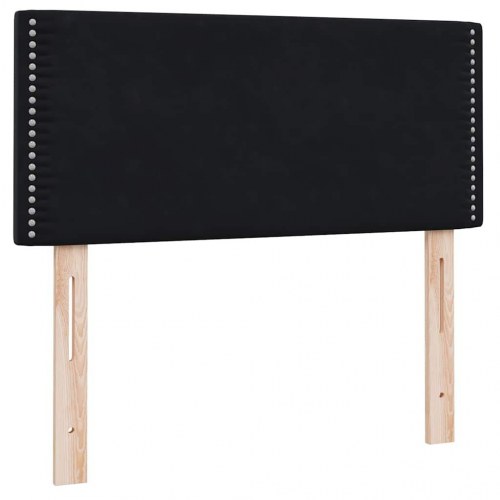 Kontinentalseng med madras 90x220 cm fløjl sort