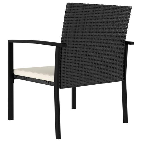 Spisebordssæt til haven 9 dele polyrattan sort