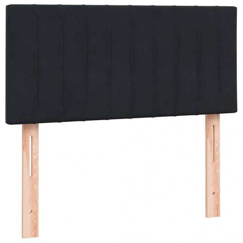 Kontinentalseng med madras 90x220 cm fløjl sort