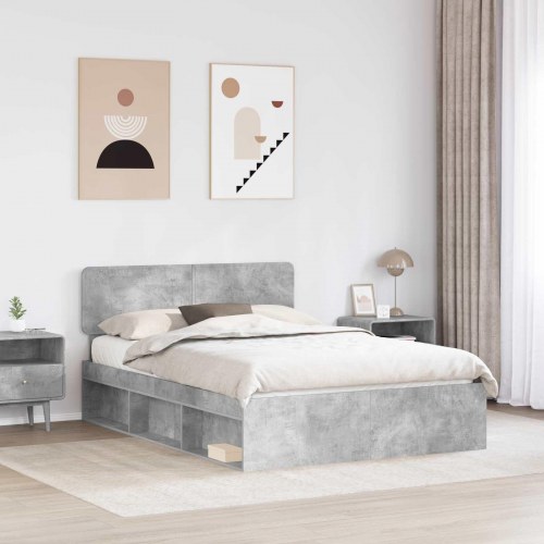 Sengestel med hovedgærde 150 x 200 cm - beton grå