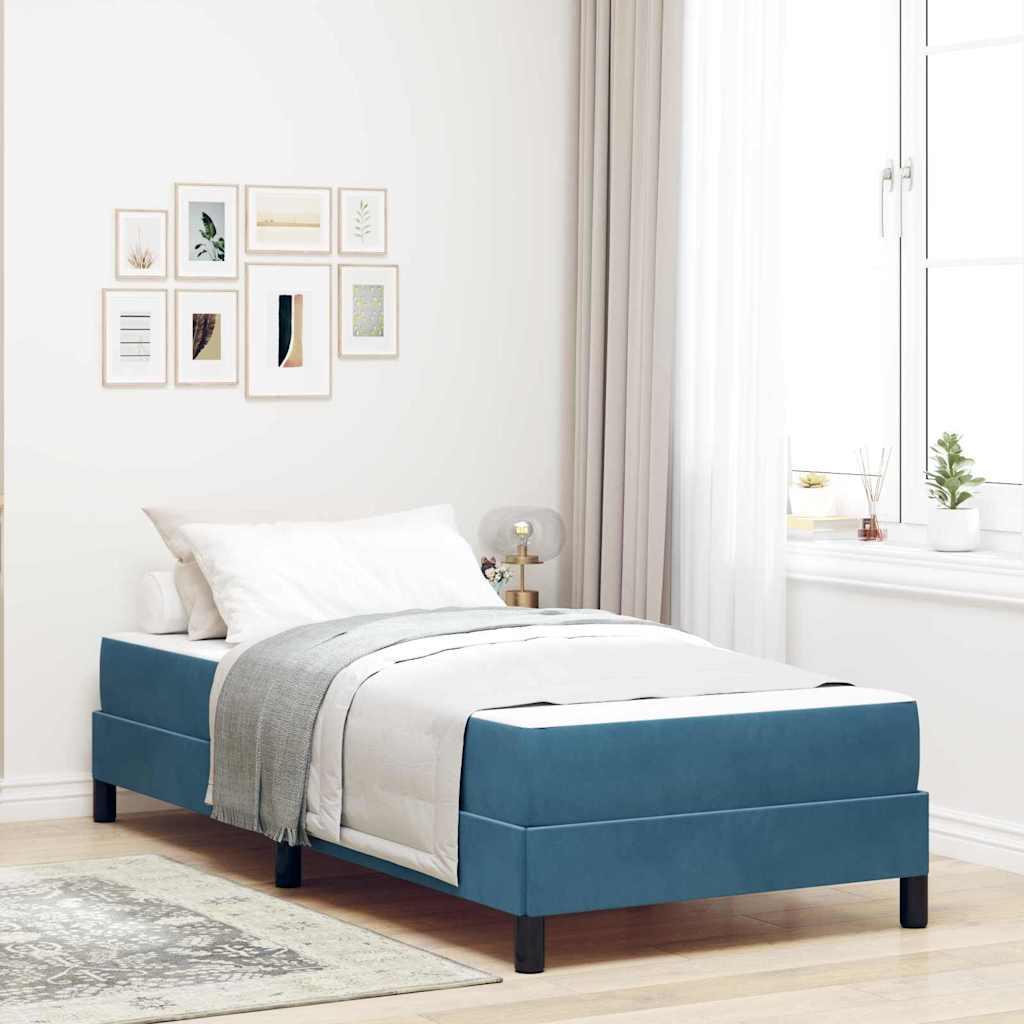 Kontinentalseng med madras Mørk blå 90 x 210 cm Stof
