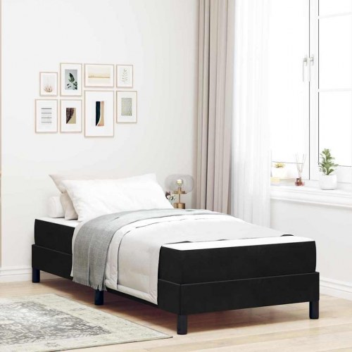 Kontinentalseng med madras - sort stof 90 × 210 cm