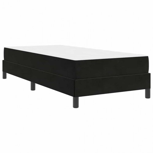 Kontinentalseng med madras - sort stof 90 × 210 cm