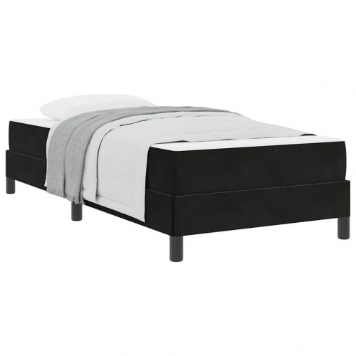 Kontinentalseng med madras - sort stof 90 × 210 cm