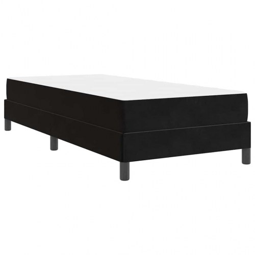Kontinentalseng med madras - sort stof 90 × 210 cm