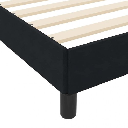 Kontinentalseng med madras - sort stof 90 × 210 cm