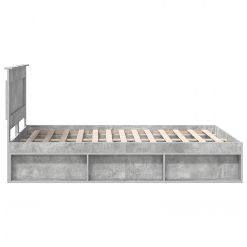 Sengestel med opbevaring beton grå 150 x 200 cm