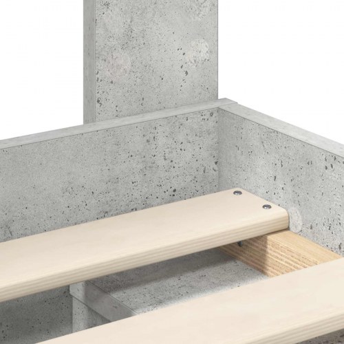 Sengestel med opbevaring beton grå 150 x 200 cm