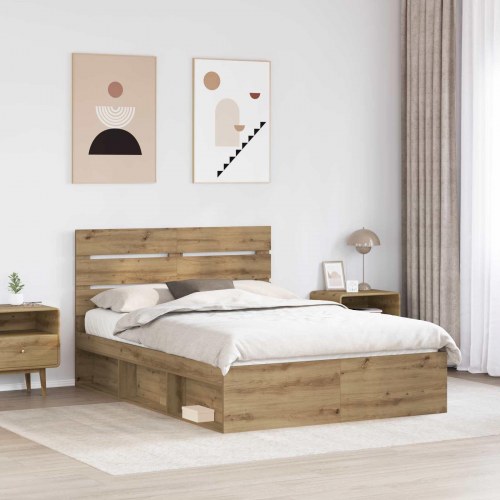 Sengestel med hovedgærde i artisan eg 150 x 200 cm