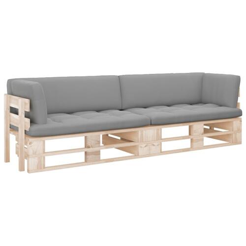 2-personers pallesofa med hynder imprægneret fyrretræ