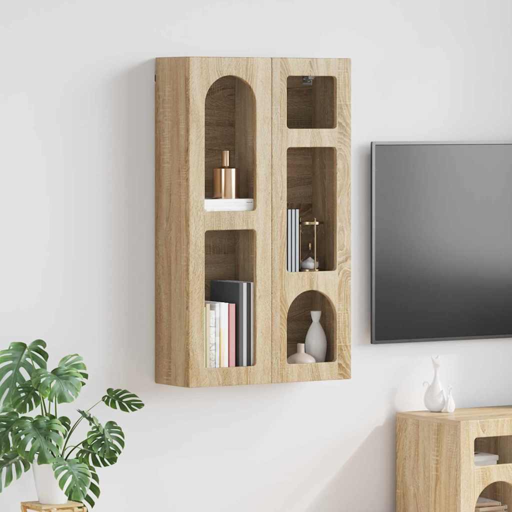 Hængeskab med hylde Sonoma eg 59 x 20 x 100 cm Konstrueret træ billede
