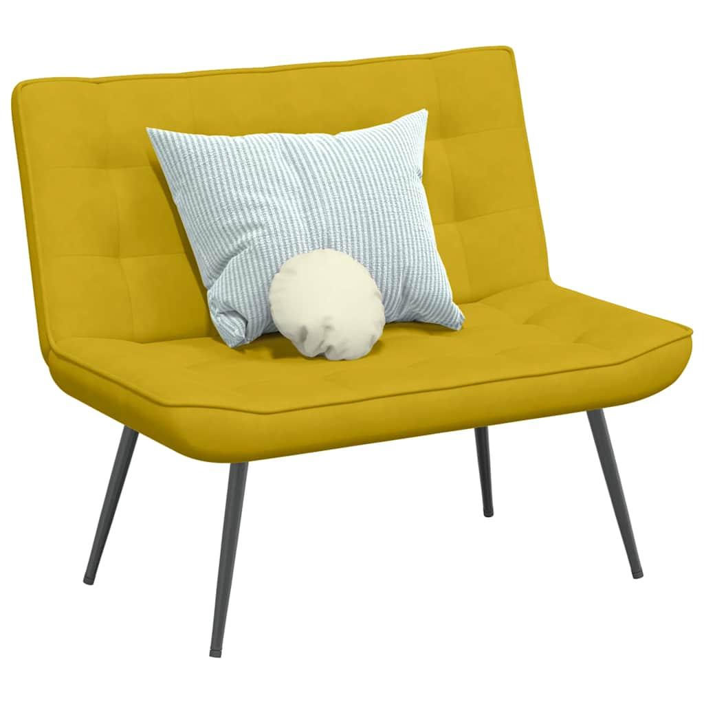 Bænk 110x74x84 cm velour gul billede