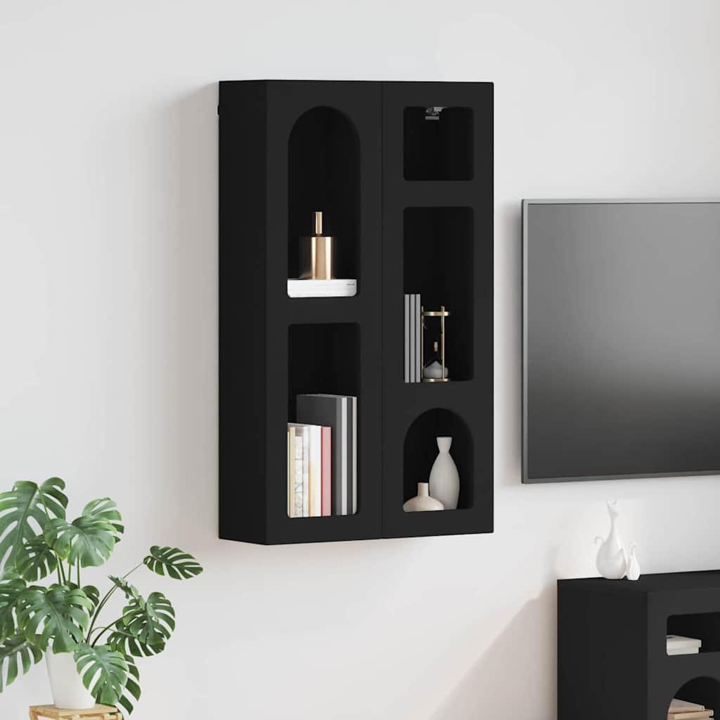 Hængeskab med hylde Sort 59 x 20 x 100 cm Konstrueret træ billede