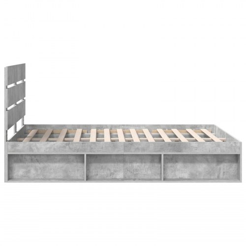 Sengestel med hovedgærde - beton grå 150 x 200 cm