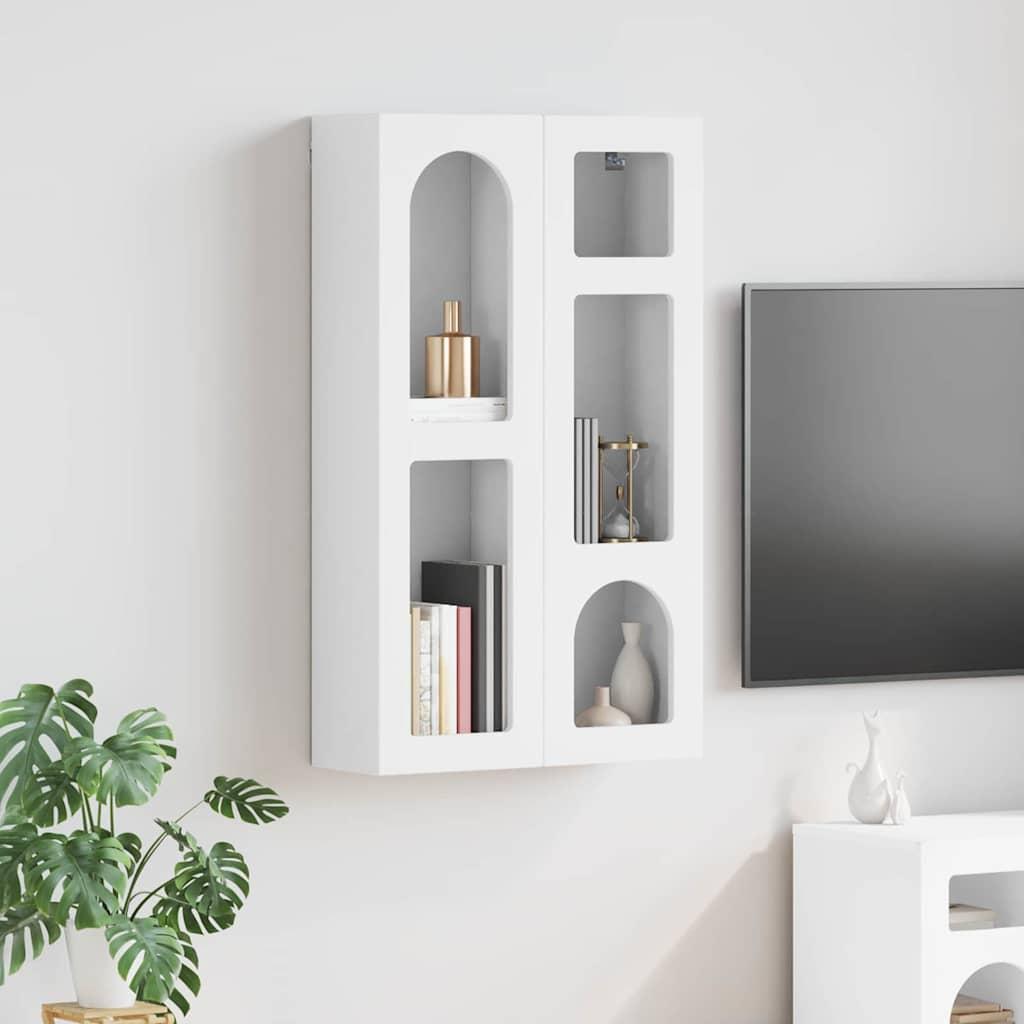 Hængeskab med hylde Hvid 59 x 20 x 100 cm Konstrueret træ billede