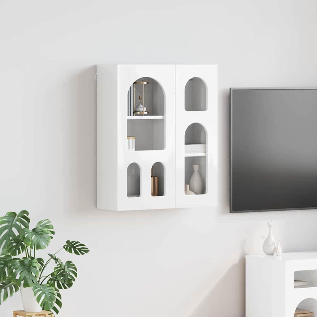 Hængeskab Høj gloss hvid 59 x 20 x 71.5 cm Konstrueret træ billede