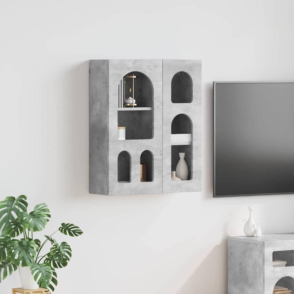 Hængeskab med hylde Beton Grå 59 x 20 x 71.5 cm Konstrueret træ billede