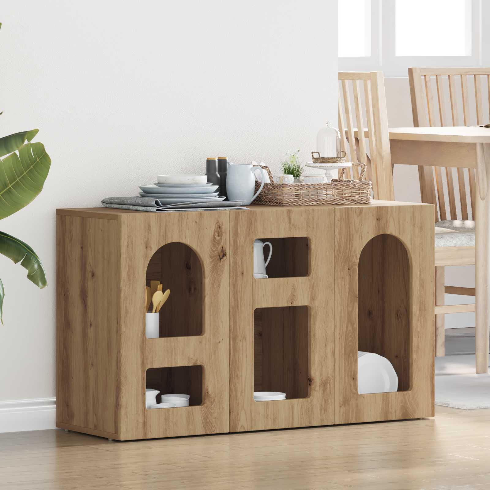 Sidebord Artisan Egetræ 100 x 35 x 59 cm Konstrueret træ billede