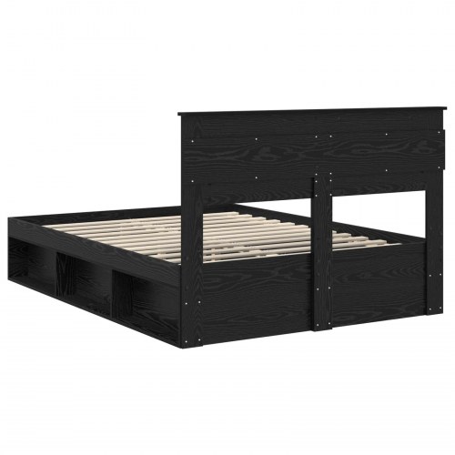 Sengestel i sort eg 150 x 200 cm - konstrueret træ