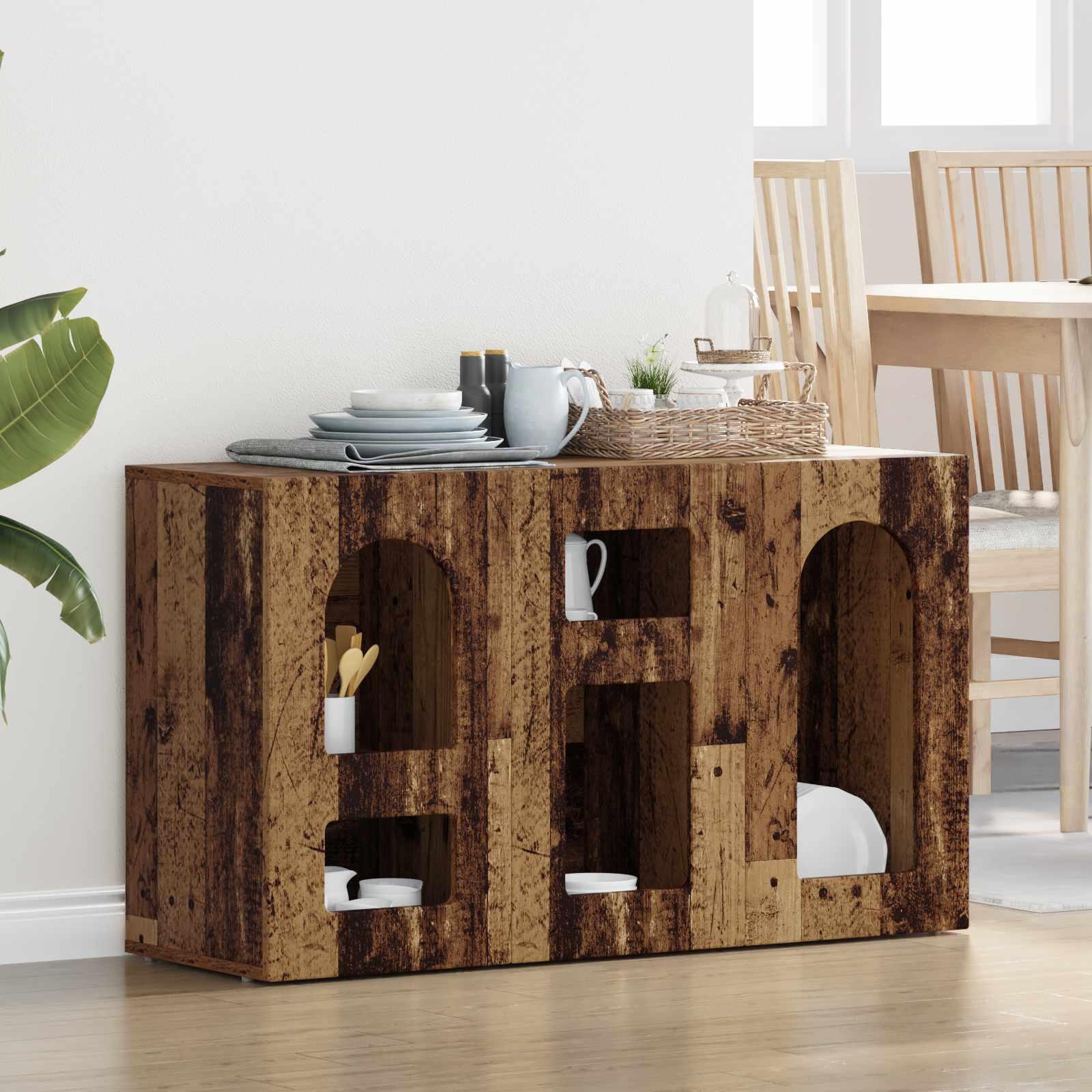Sidebord Gammelt træ 100 x 35 x 59 cm Konstrueret træ billede