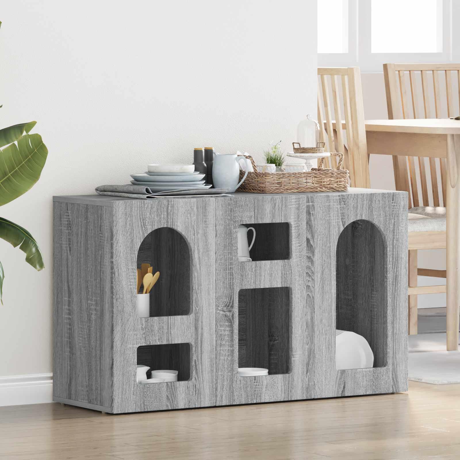 Sidebord Grå Sonoma 100 x 35 x 59 cm Konstrueret træ billede