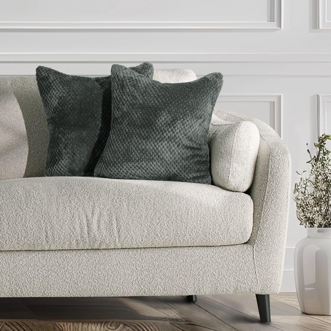 Pudebetræk 45x45 cm - HENRY grafit, jacquard-præget geometrisk billede