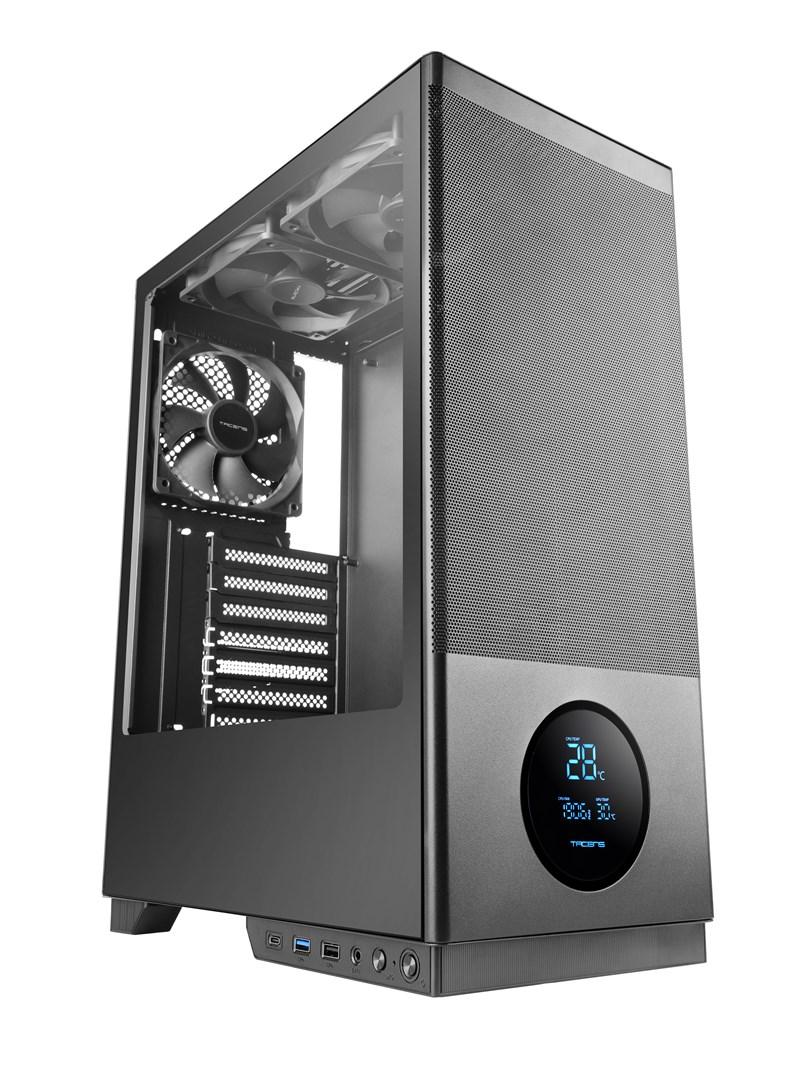 PC kabinet midi tower – Tacens 2SAGITTA20, sort billede