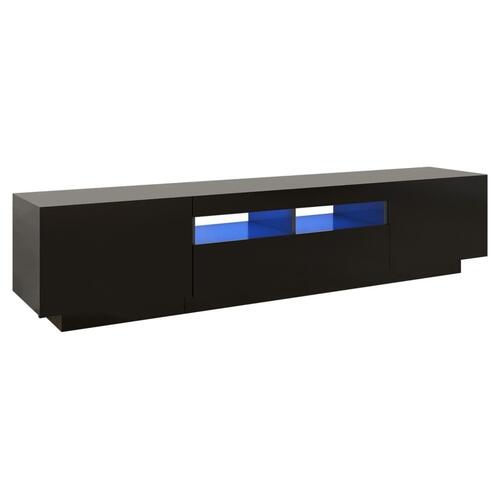 Tv-skab med LED-lys 180x35x40 cm sort