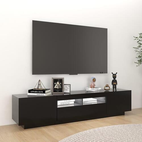 Tv-skab med LED-lys 180x35x40 cm sort
