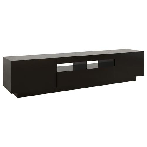 Tv-skab med LED-lys 180x35x40 cm sort