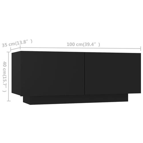 Tv-skab med LED-lys 180x35x40 cm sort