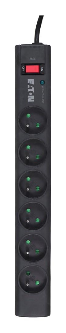 Stikdåse med overspændingsbeskyttelse 6 udtag - Eaton Protection Strip 6 FR billede