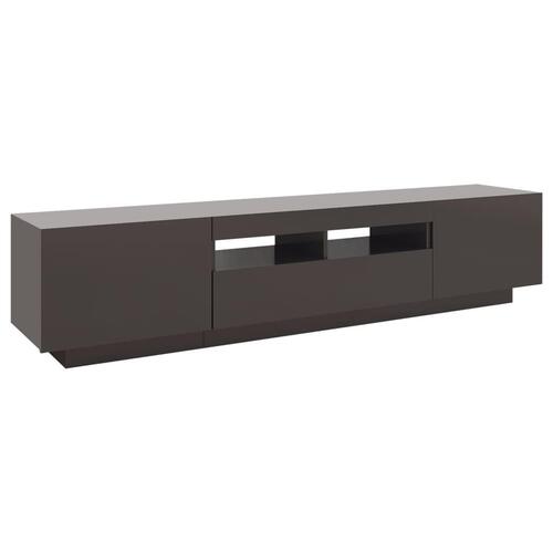 Tv-skab med LED-lys 180x35x40 cm lysegrå