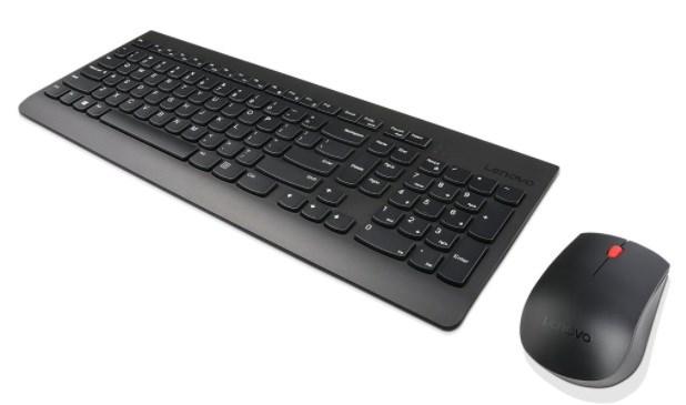 Trådløst tastatur og mus - Lenovo GX30N81776, fuld størrelse, sort billede