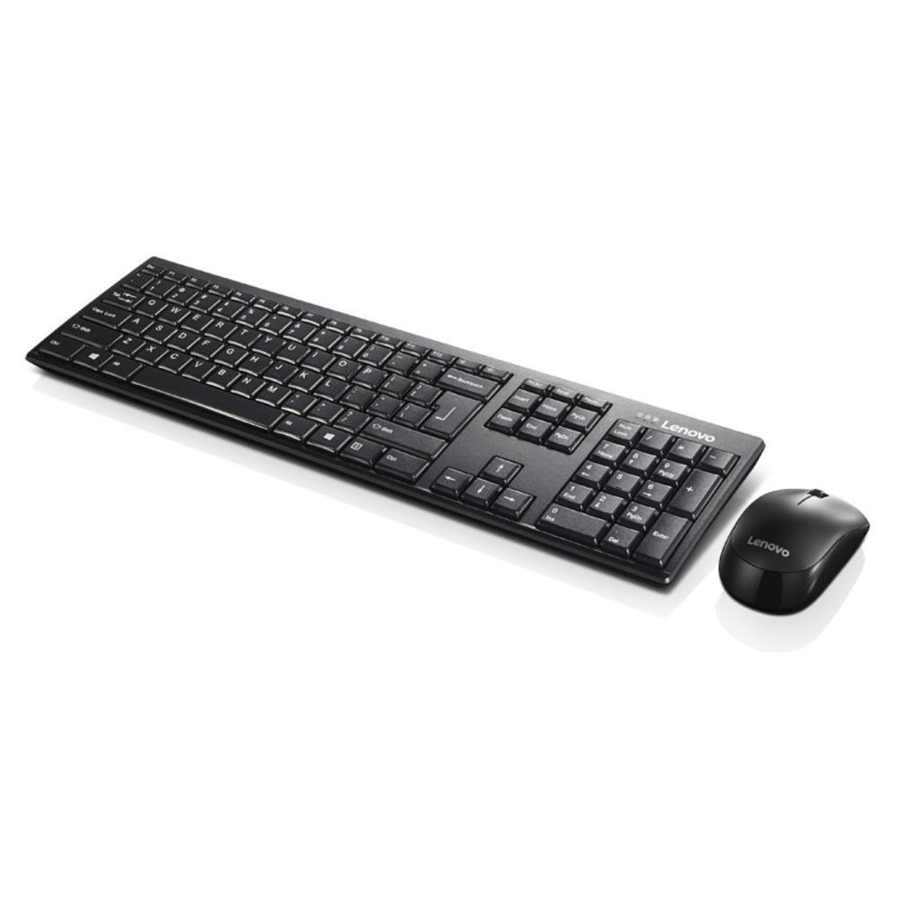 Trådløst tastatur og mus - Lenovo, fuld størrelse, QWERTY US, sort billede